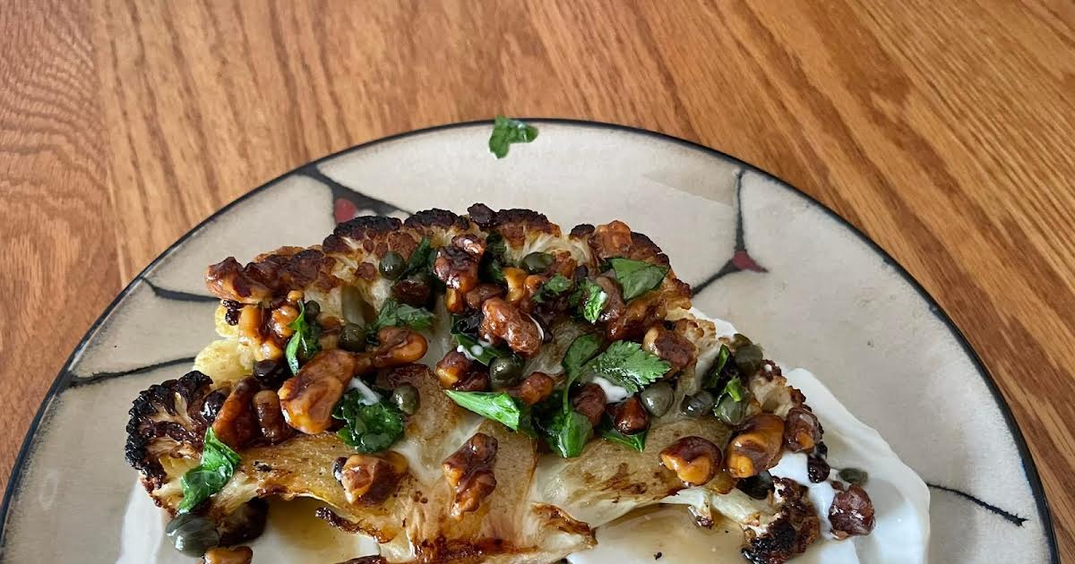 cauliflower steaks with walnut caper salsa - Article 1
